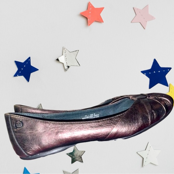 Born Lily Top Knot Bronze Metallic Round Toe Ballet Flats Padded Sole SZ 7.5 - Picture 3 of 12
